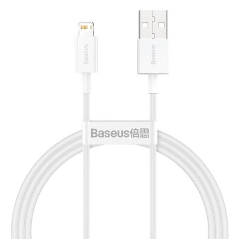 Laidas USB - iPhone (lightning 8pin) 2.4A 0.25m baltas (white) Baseus CALYS-A02